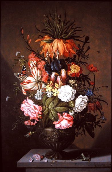 Ainda vida de flores sortidas, 1634 de Ambrosius the Younger Bosschaert