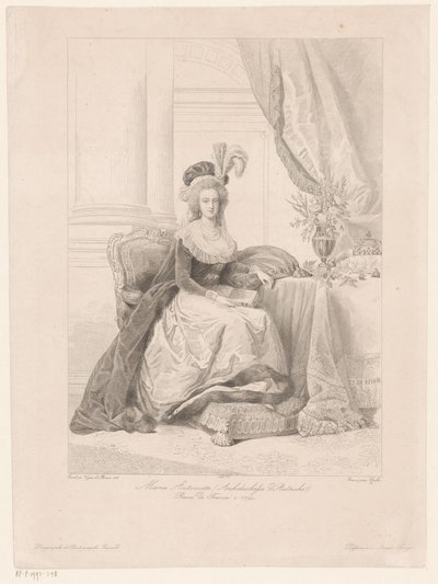 Retrato de Maria Antonieta, Rainha da França de Amédée Félix Barthélemy Geille