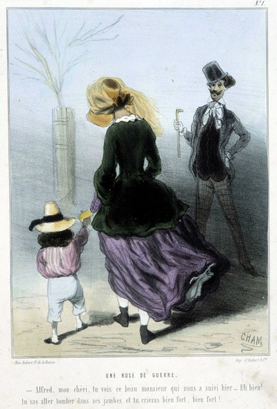 Um ardil de guerra - em "Madeleines" de Cham, v.1870-1880 de Amédée de Noé