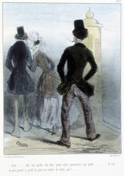 Caricatura - em "Madeleines" de Cham, c.1870-1880 de Amédée de Noé