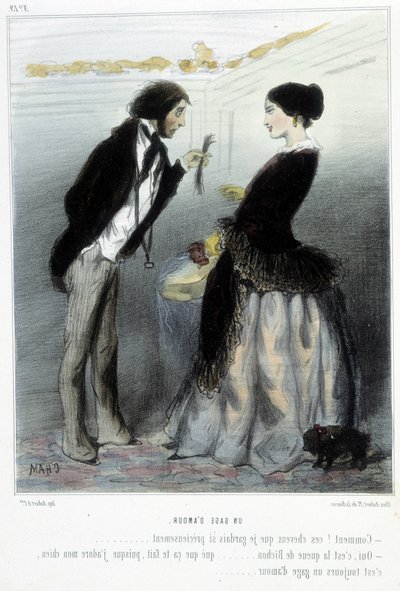 Uma prova de amor (cartoon) - em "Madeleines" de Cham, c.1870-1880 de Amédée de Noé