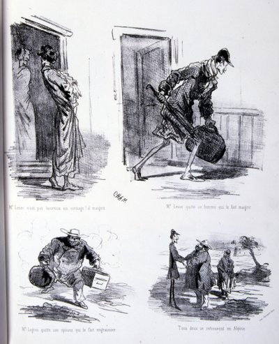ilustração para A Arte de engordar e perder peso de Amédée de Noé