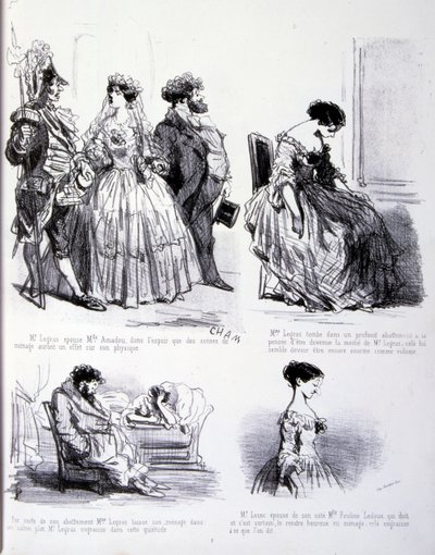 ilustração para A Arte de engordar e perder peso de Amédée de Noé