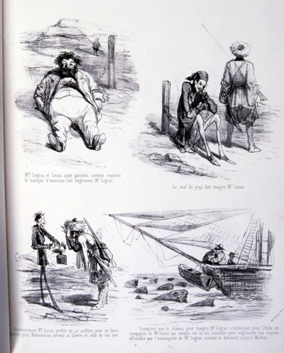 ilustração para A Arte de engordar e perder peso de Amédée de Noé