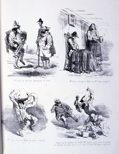 ilustração para A Arte de engordar e perder peso de Amédée de Noé