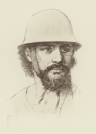 Capacete da Idade do Bronze (litho) de Amedee (after) Forestier