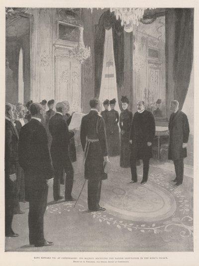 Rei Eduardo VII em Copenhague, Sua Majestade recebendo a Delegação Dinamarquesa no Palácio do Rei de Amedee Forestier