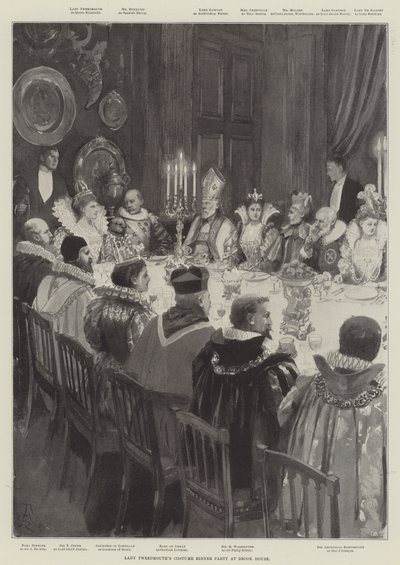 Festa de Jantar de Fantasia de Lady Tweedmouth na Brook House de Amedee Forestier