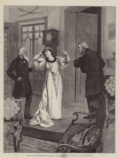 Madame Sarah Bernhardt como Magda no jogo Heimat de Sudermann, no Teatro Daly de Amedee Forestier