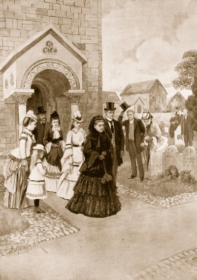 A Vida da Rainha Vitória em Osborne: Sua Majestade na Igreja de Whippingham, de &39;The Illustrated London News&39;, 1901 de Amedee Forestier
