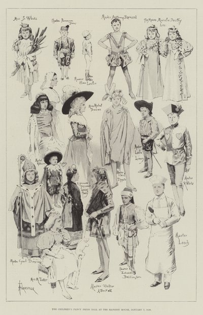 A bola de fantasia para crianças na Mansion House, 7 de janeiro de 1896 de Amedee Forestier