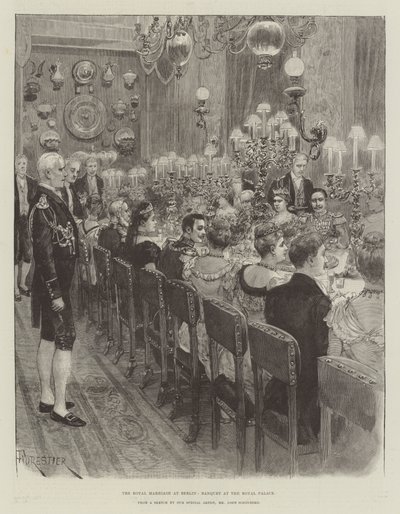 O casamento real em Berlim, banquete no palácio real de Amedee Forestier