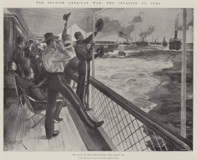 A Guerra Hispano-Americana, a Invasão de Cuba, o Comboio de Navios-Tropa a partir de Egmont Key de Amedee Forestier