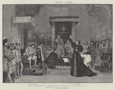 O Julgamento da Rainha Katharine no Henry VIII de Shakspere, produzido no Lyceum Theatre, 5 de janeiro de 1892 de Amedee Forestier