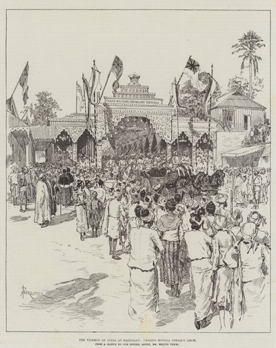 O vice-rei da Índia em Mandalay, passando pelo arco de Moolla Ismail de Amedee Forestier