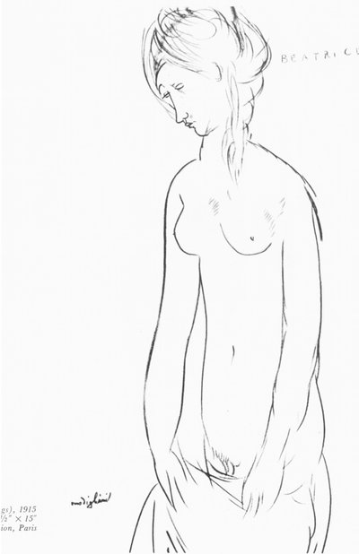 Beatrice Hastings, 1915 (crayon preto em paphttp: gem.bridgemanimages.comlightbox5477500er) de Amedeo Modigliani
