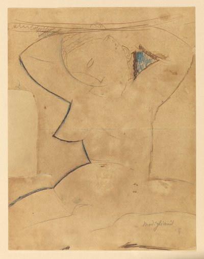 Caryatide au Sein Pointu (cariátide com peito pontiagudo) de Amedeo Modigliani