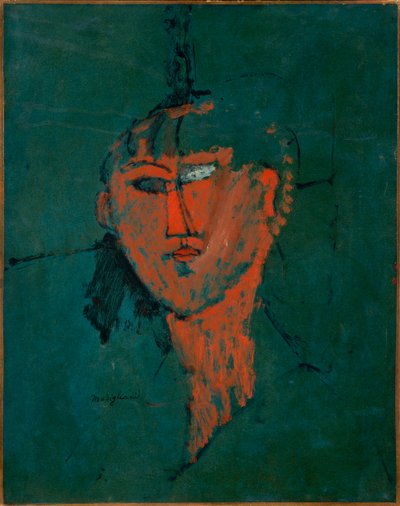 Francês: Tête rouge de Amedeo Modigliani