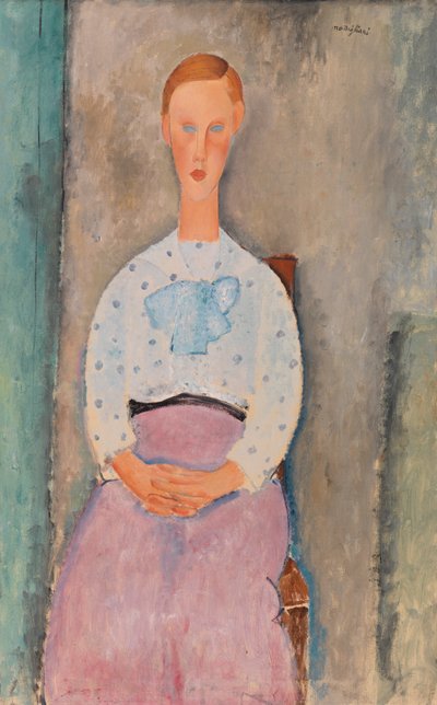 Rapariga com uma blusa às bolinhas de Amedeo Modigliani