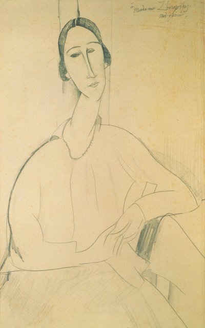 Hanka Zborowska, c.1917 (crayon no papel) de Amedeo Modigliani
