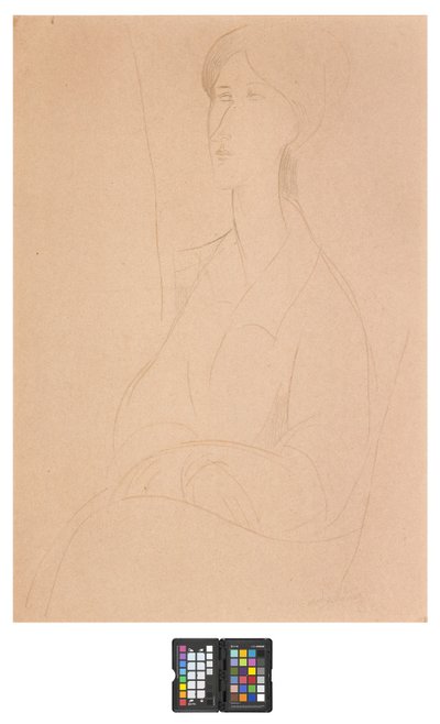 Hanks Zborowska com as mãos no colo de Amedeo Modigliani