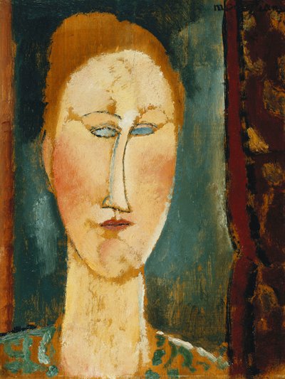 Cabeça de uma mulher com cabelo vermelho; Cabeça de uma mulher com cabelo ruivo, de Amedeo Modigliani