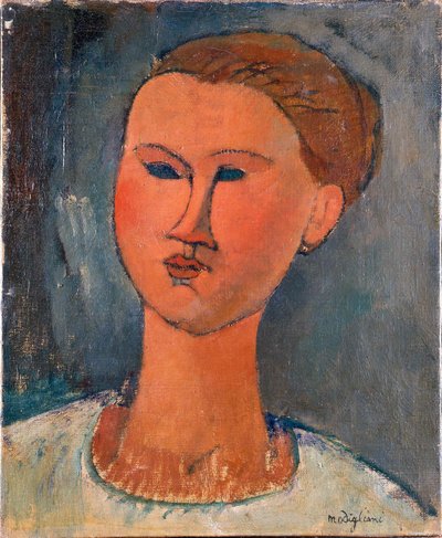 Cabeça de uma jovem mulher de Amedeo Modigliani