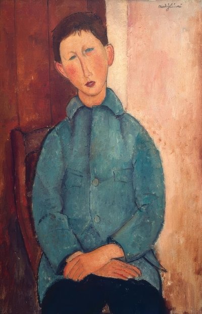 Rapaz de casaco azul de Amedeo Modigliani