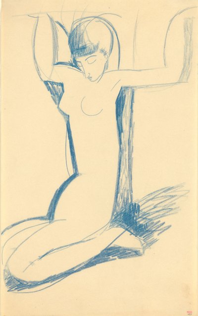 Ajoelhado Caryatid azul (Anna Akhmatova de Amedeo Modigliani