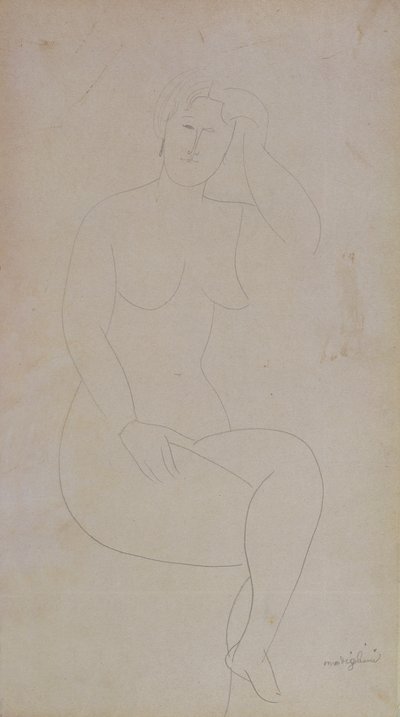Garota de pé nua (pernas cruzadas) de Amedeo Modigliani