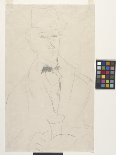 Retrato do Artista, Othon Friesz (lápis sobre papel branco) de Amedeo Modigliani