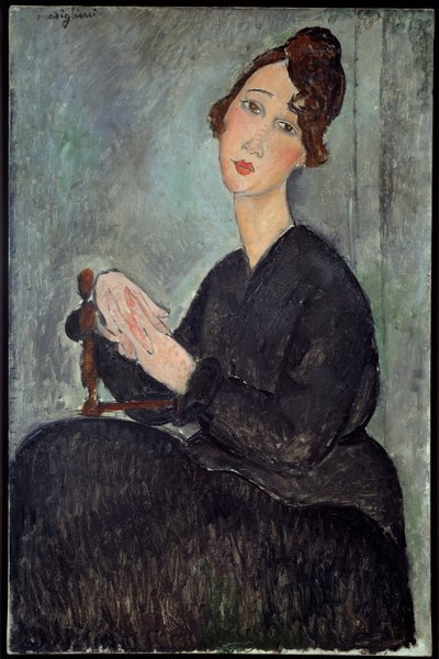 Retrato de Dedie (Odette Hayden) Pintura de Amedeo Modigliani (1884-1920) 1918 Sol. 0,92x0,6 m - Paris, musee national d