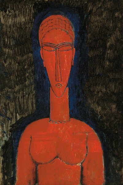 Busto Vermelho, Cariátide, 1913 de Amedeo Modigliani