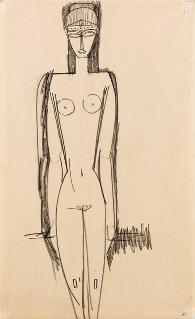 Nu em pé; Não está de pé, c.1910-1911 de Amedeo Modigliani