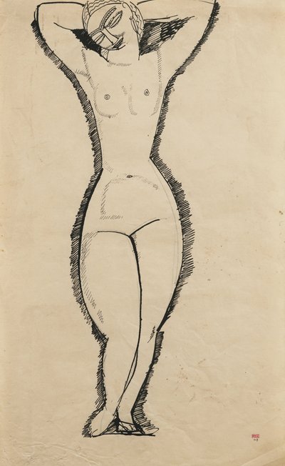 Nua de Pé com Braços Levantados (Anna Akhmatova de Amedeo Modigliani
