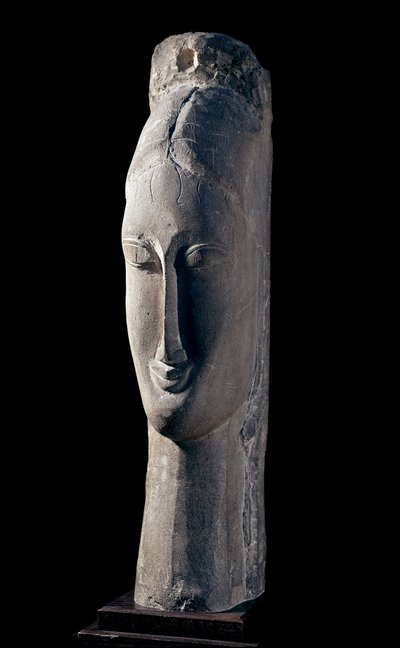 Testa di donna. A cabeça da mulher. Escultura de Amedeo Modigliani (1884-1920) de Amedeo Modigliani