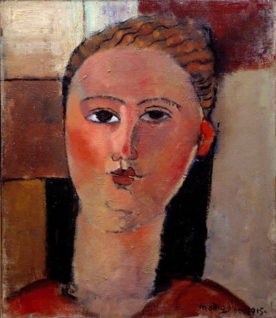 The Redhead Girl Painting by Amedeo Modigliani (1884-1920) 1915 Sun. 0,40 x 0,36 m Paris, Musee de l