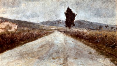 A estrada da Toscana. Pintura de Amedeo Modigliani (1884-1920) de Amedeo Modigliani