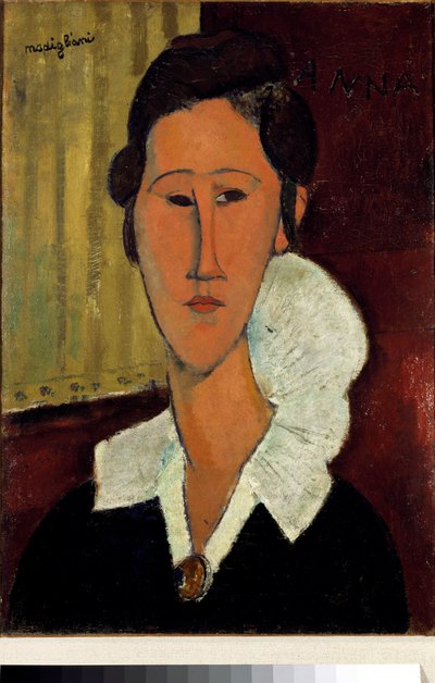 Mulher com o colarinho ou retrato de Anna Zborowska de Amedeo Modigliani