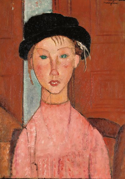 Moça em uma boina, 1918 de Amedeo Modigliani