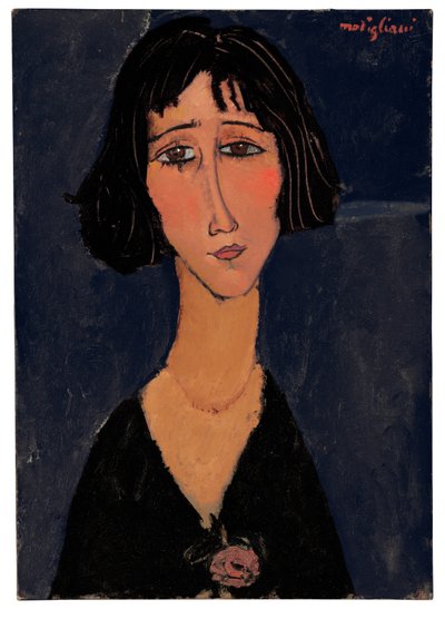 Jovem mulher com rosa de Amedeo Modigliani