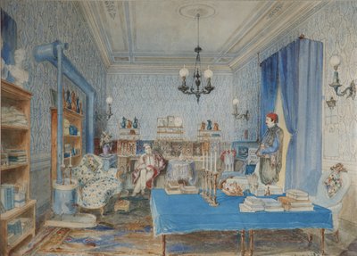 Príncipe Pavel Petrovich Vyazemsky em seu estudo em Constantinopla, 1850 de Amedeo Preziosi