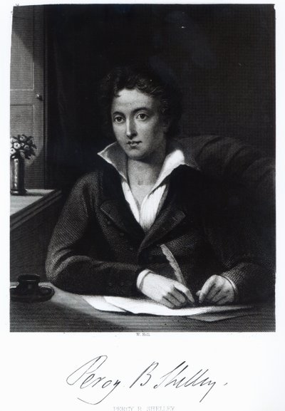 Percy Bysshe Shelley, gravado por William Holl de Amelia Curran