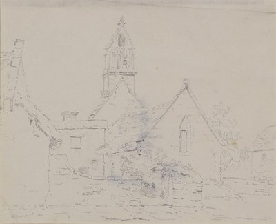 Igreja em ruínas, c.1803 (lápis) de Amelia Long