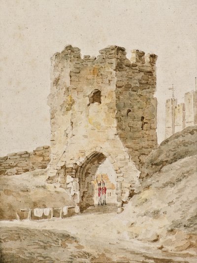 Dois soldados em serviço no Castelo de Dover, c.1805 (aquarela) de Amelia Long