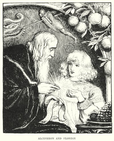 Alciphron e Florian (gravura) de Amelia M. (attr.to) Bowerley or Bauerle