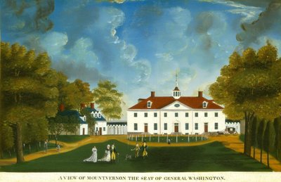 Uma vista de Mount Vernon de American 18th Century