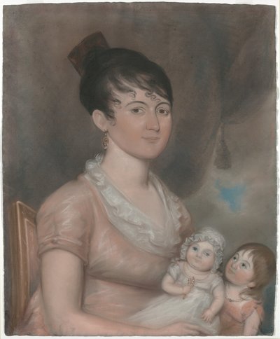 Anna Margaret Blake e seus dois filhos de American 19th Century