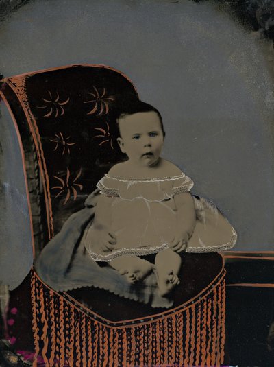 Retrato de um bebê de American 19th Century