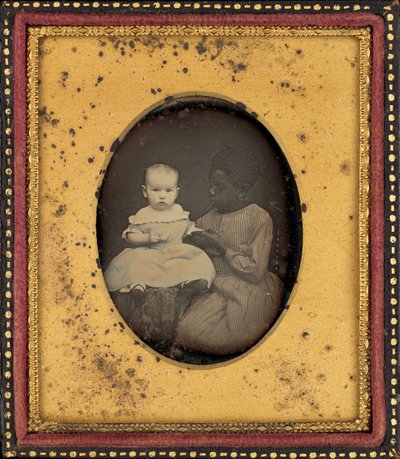 Retrato de uma criança e uma jovem mulher de American 19th Century
